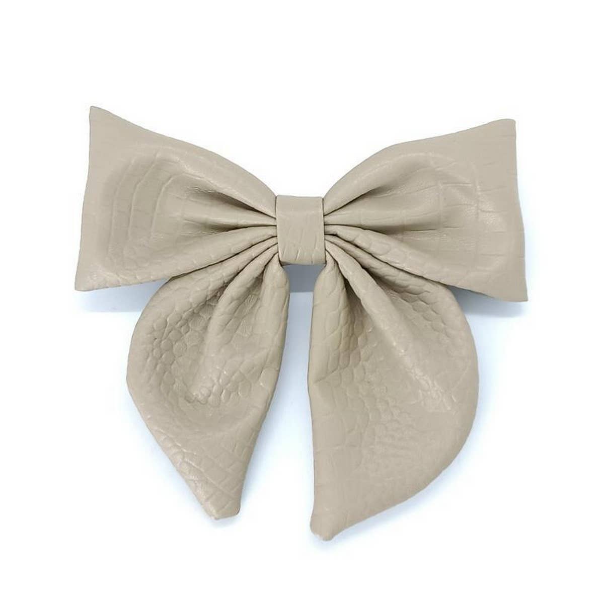 Elegant Croc PU Leather Bow Hair Clip