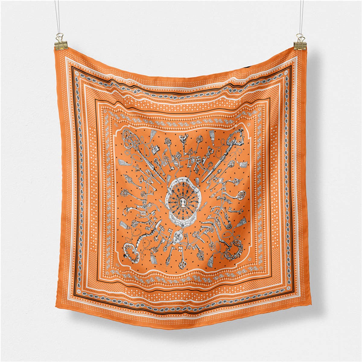 Faux Silk Paisley Print Scarf - Vintage Neck Wrap
