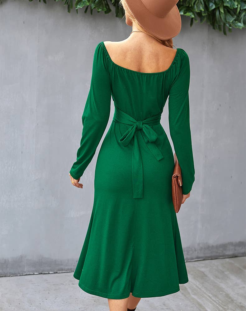 SOLID COLOR BASE DRESS FRENCH ROMANTIC DRESS