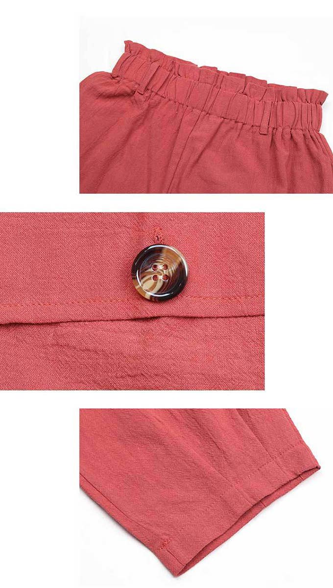 HIGH-WAISTED LACE-UP CASUAL CROPPED PANTS