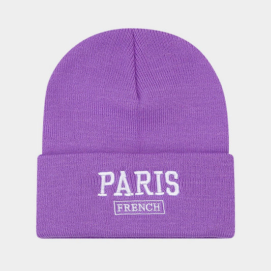 KOREAN STYLE EMBROIDERED LETTER KNITTED HAT_CWAH2120