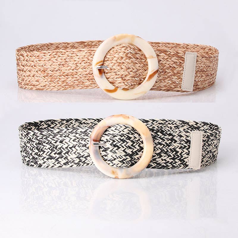 Fashionable and simple imitation straw woven belt