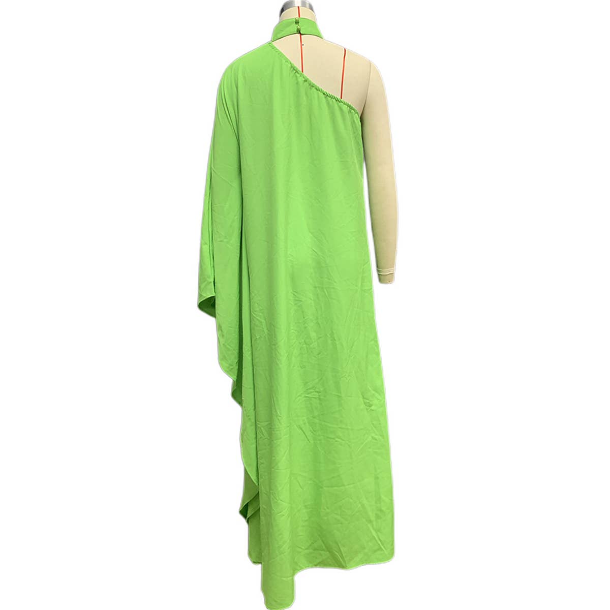 One-shoulder dress with French halter