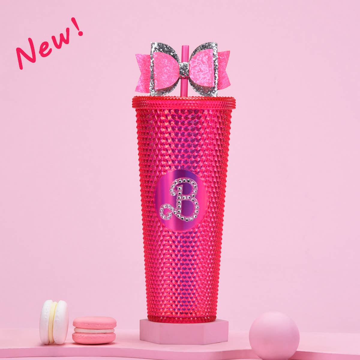 DOUBLE LAYER PORTABLE PLASTIC STRAW DIAMOND CUP