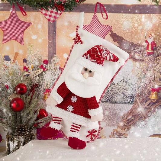 SEQUINED 3D SANTA CLAUS CHRISTMAS STOCKINGS
