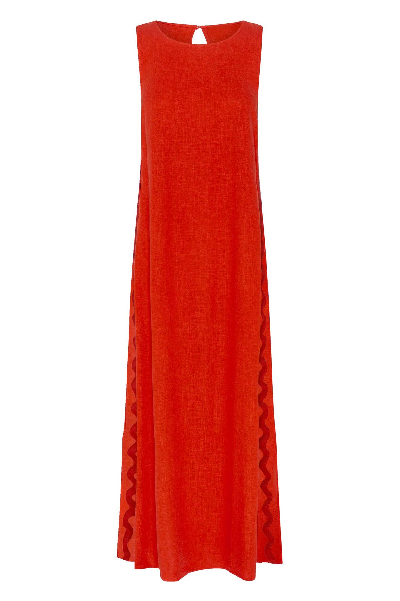 Fashion crew-neck splicing lace slit long dress