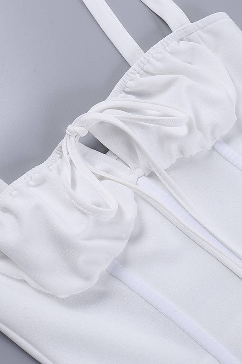 CWDSD6731_SOLID COLOR STRAPPY SUSPENDER SHORT DRESS