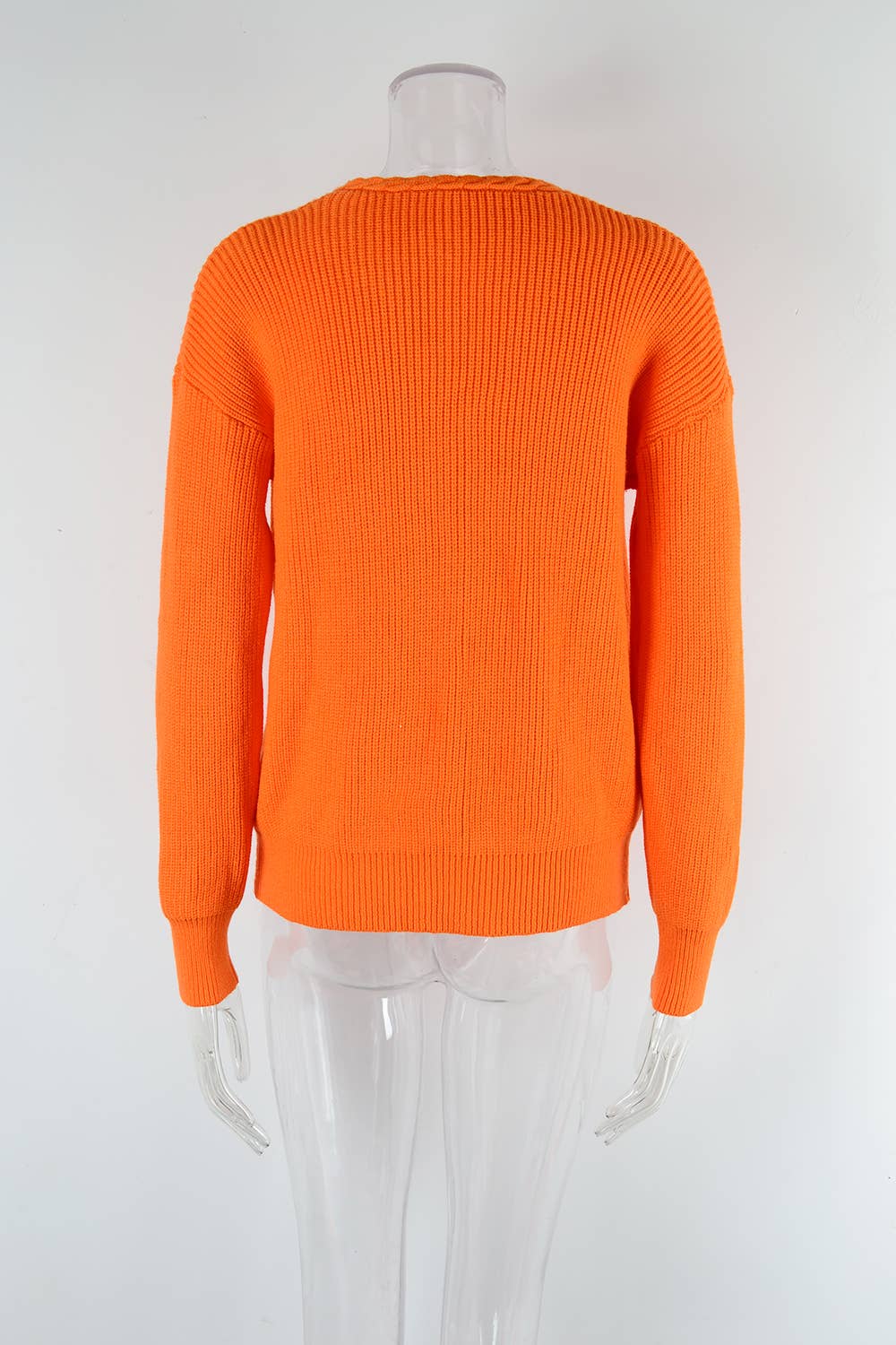 V-NECK TWIST SLIM SOLID COLOR SWEATER PULLOVER
