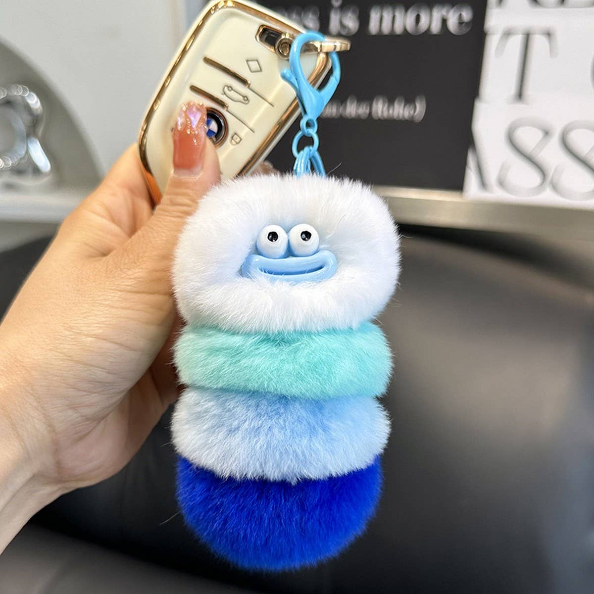 UGLY AND CUTE CATERPILLAR BAG PENDANT CAR KEYCHAIN