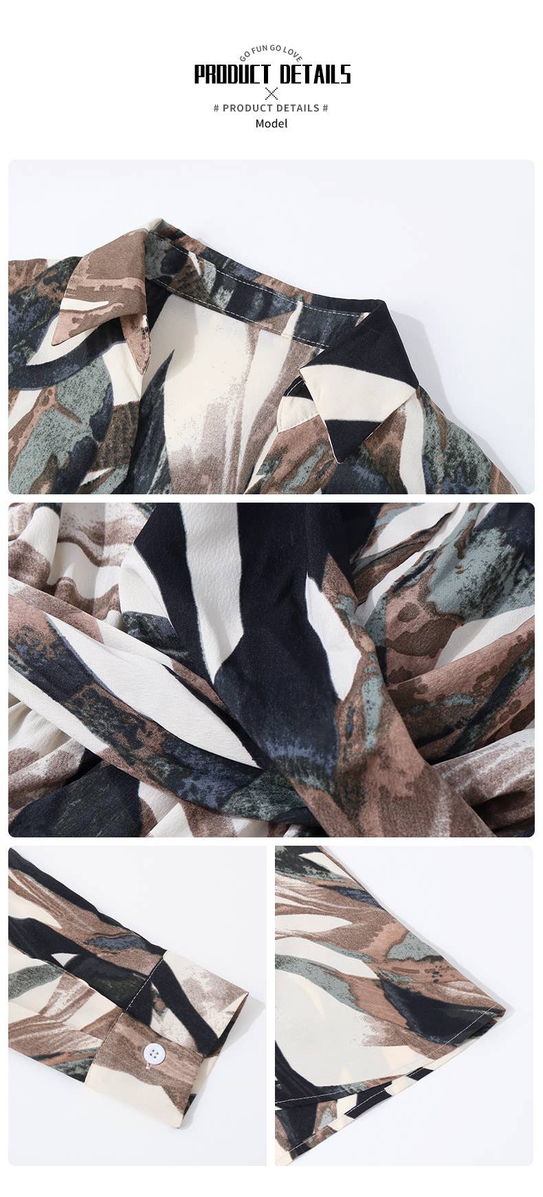 Printed long-sleeved dress