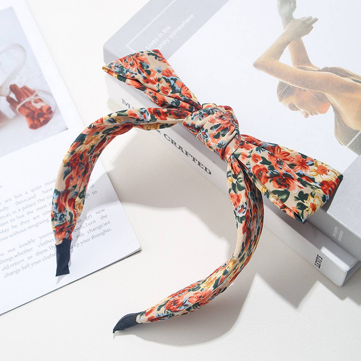 2024 RETRO PRINTED SIMPLE BOW HEADBAND_CWAHA1702