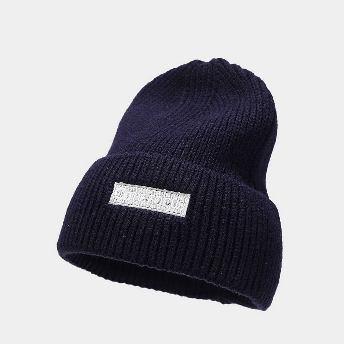 LETTER  THICKENED EMBROIDERED BEANIE KNITTED HAT_CWAH2073