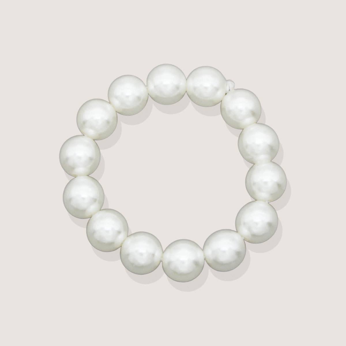 Beaded Faux Pearl Hair Tie Bracelet for Women_CWAHA0129