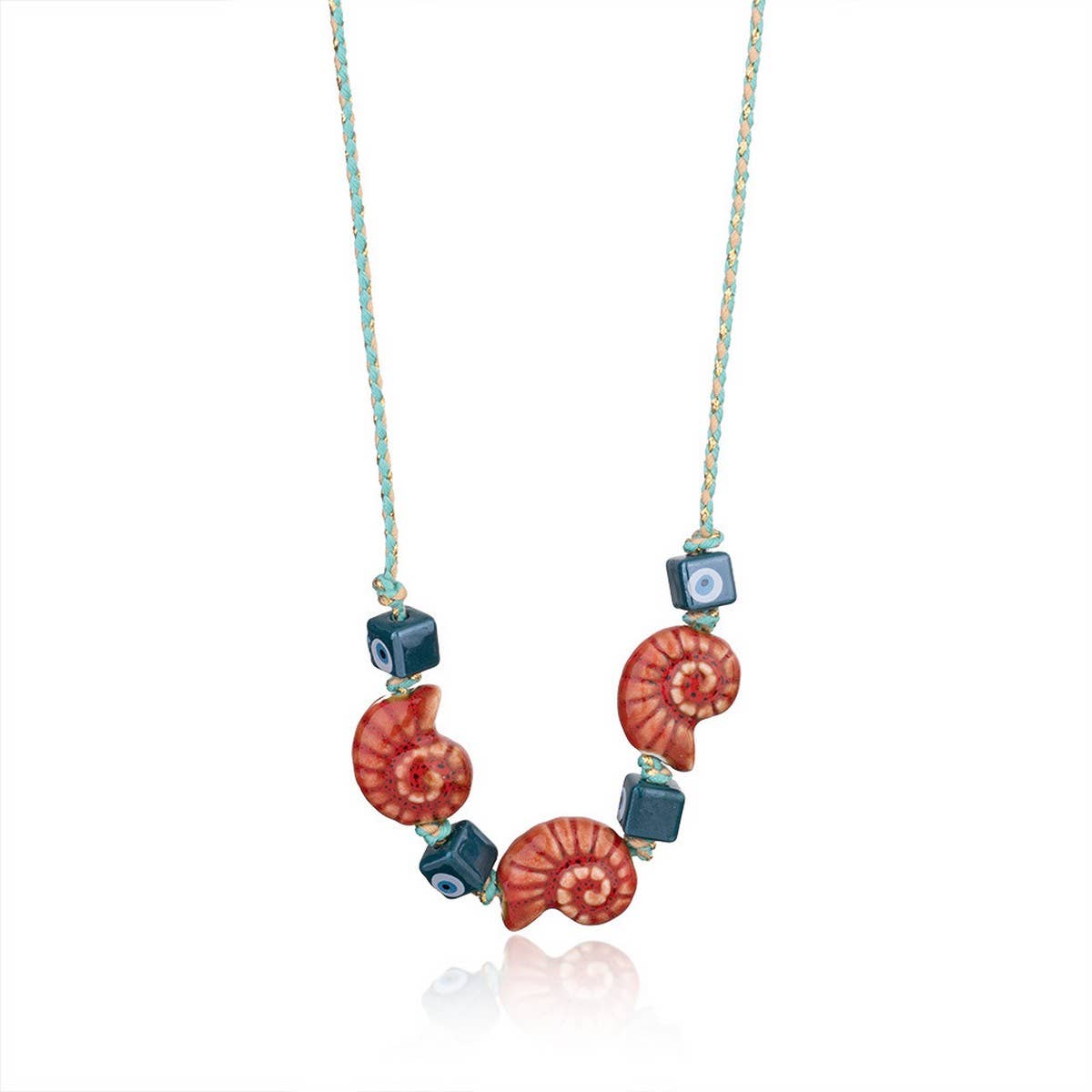 Ocean Style Handmade Glass Beads Necklace_CWMM7544