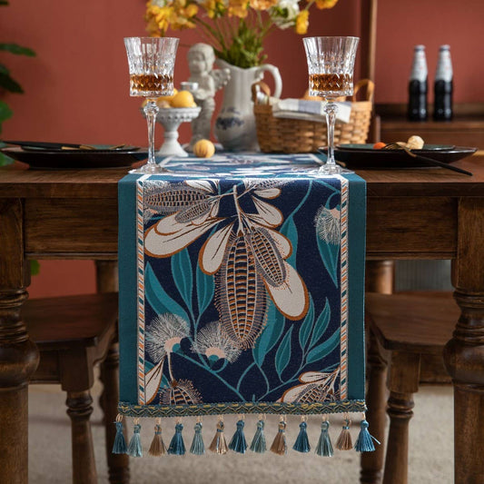 HARVEST CORN CONTRAST COLOR TABLE FABRIC TABLECLOTH
