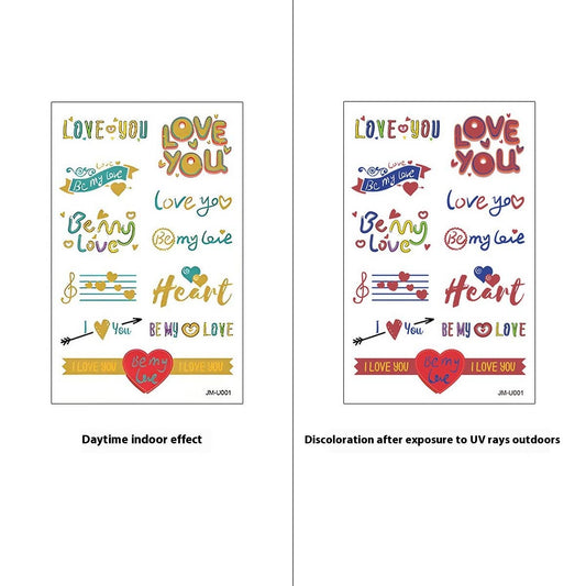 UV Color-Changing Sunscreen Test Tattoo Stickers