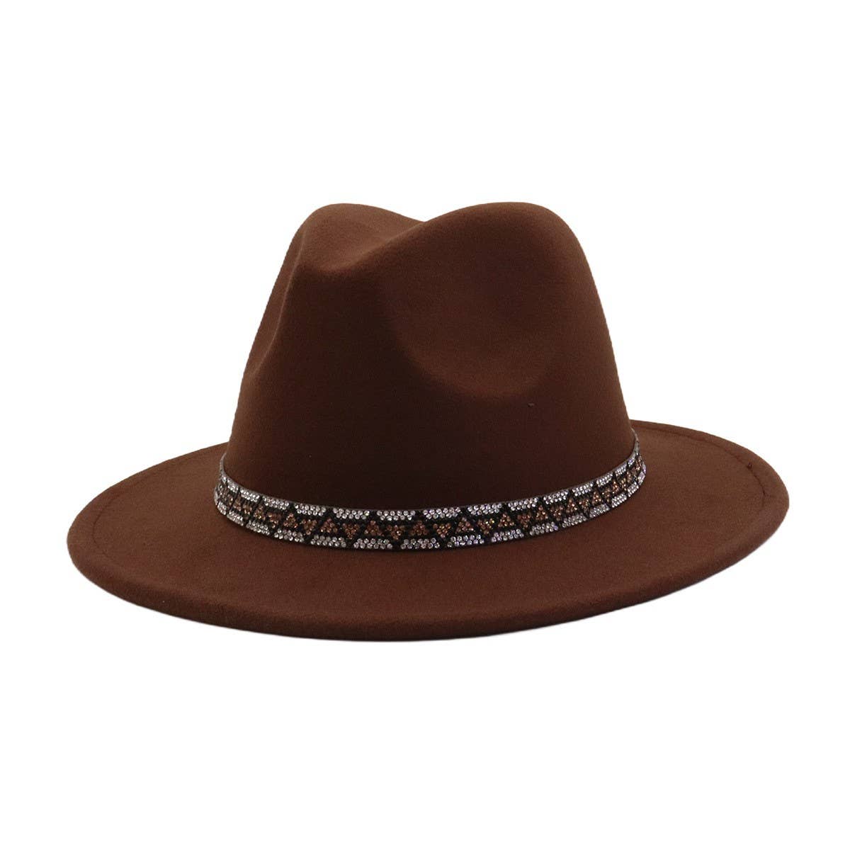 Men & Women Retro Wool Blend Fedora Hat _CWAH04393