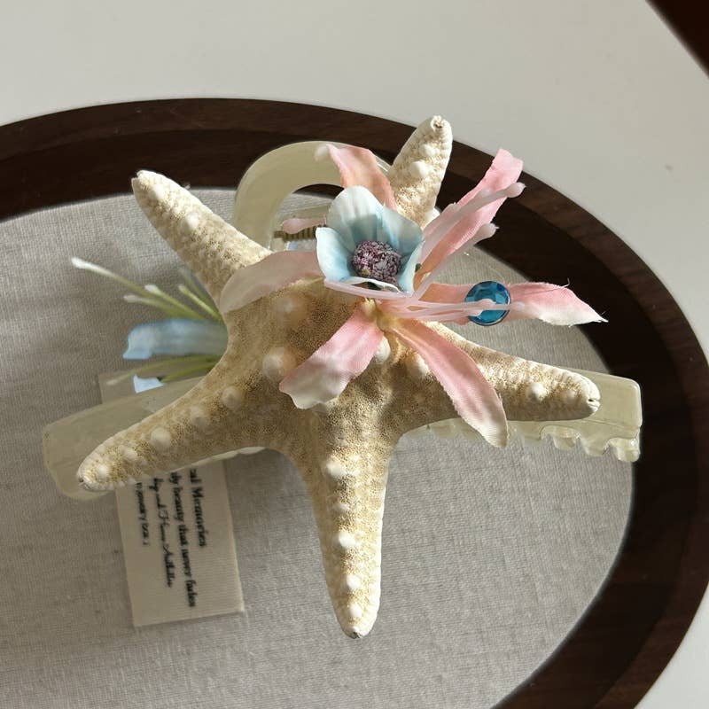 Shell starfish grabber beach hair accessory