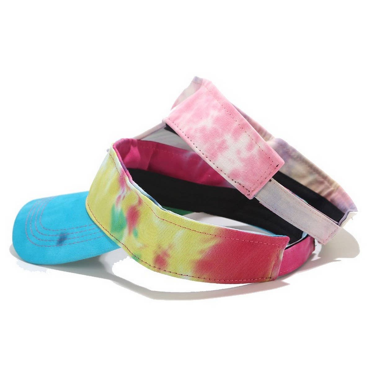 Tie-Dye Visor Hat -Summer Sunshade Cap for Travel_CWAH3292