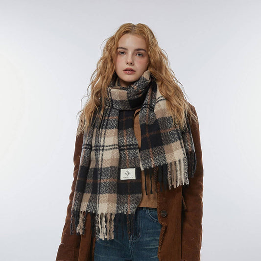Vintage Plaid Scarf ? Soft Winter Wrap