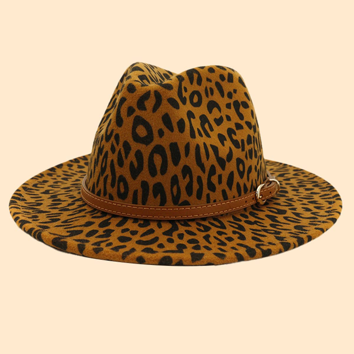 WOMEN WARM AND SIMPLE LEOPARD PANAMA HAT_CWAH0704