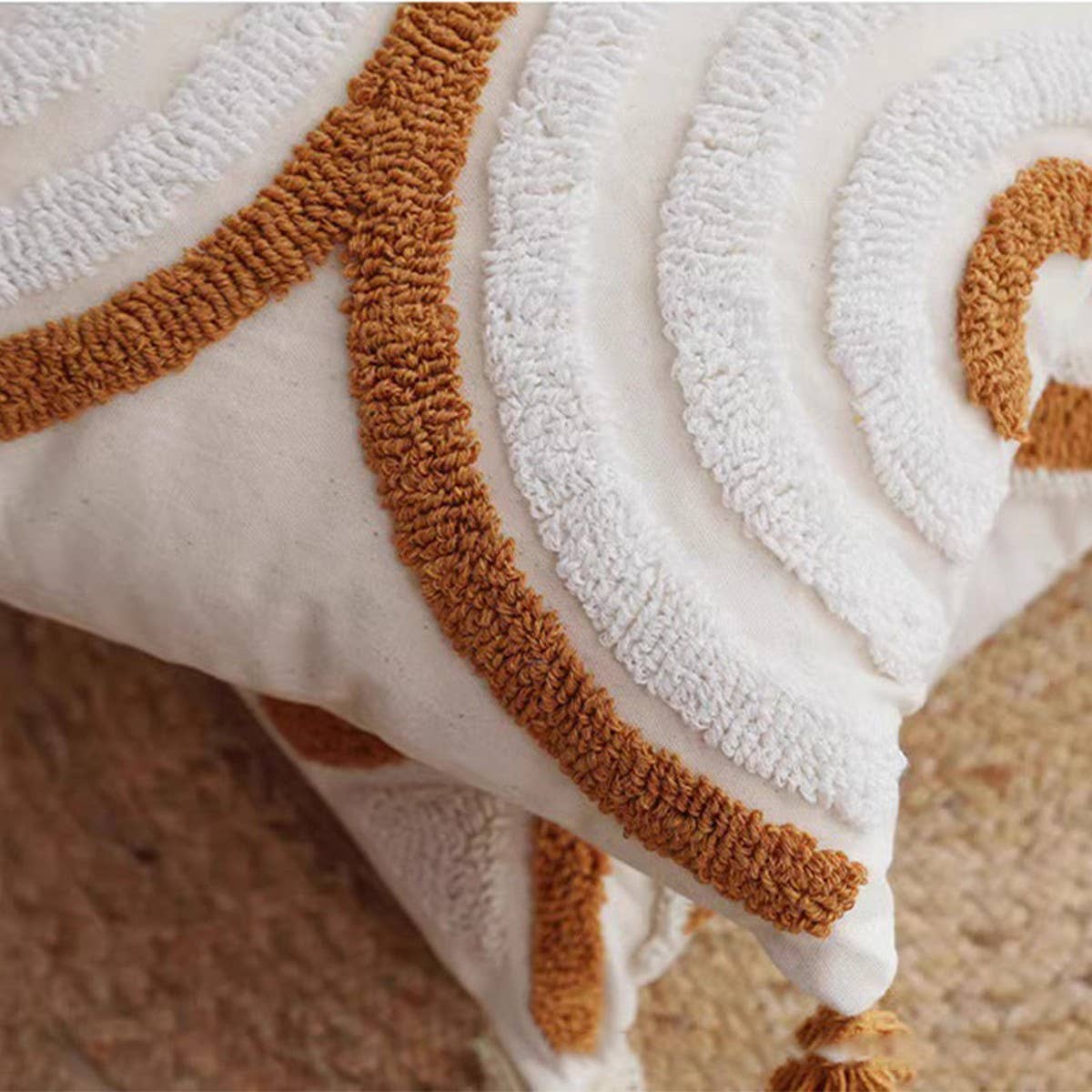 Tufted Tassel Sofa Cushion Boho Style Soft Decor