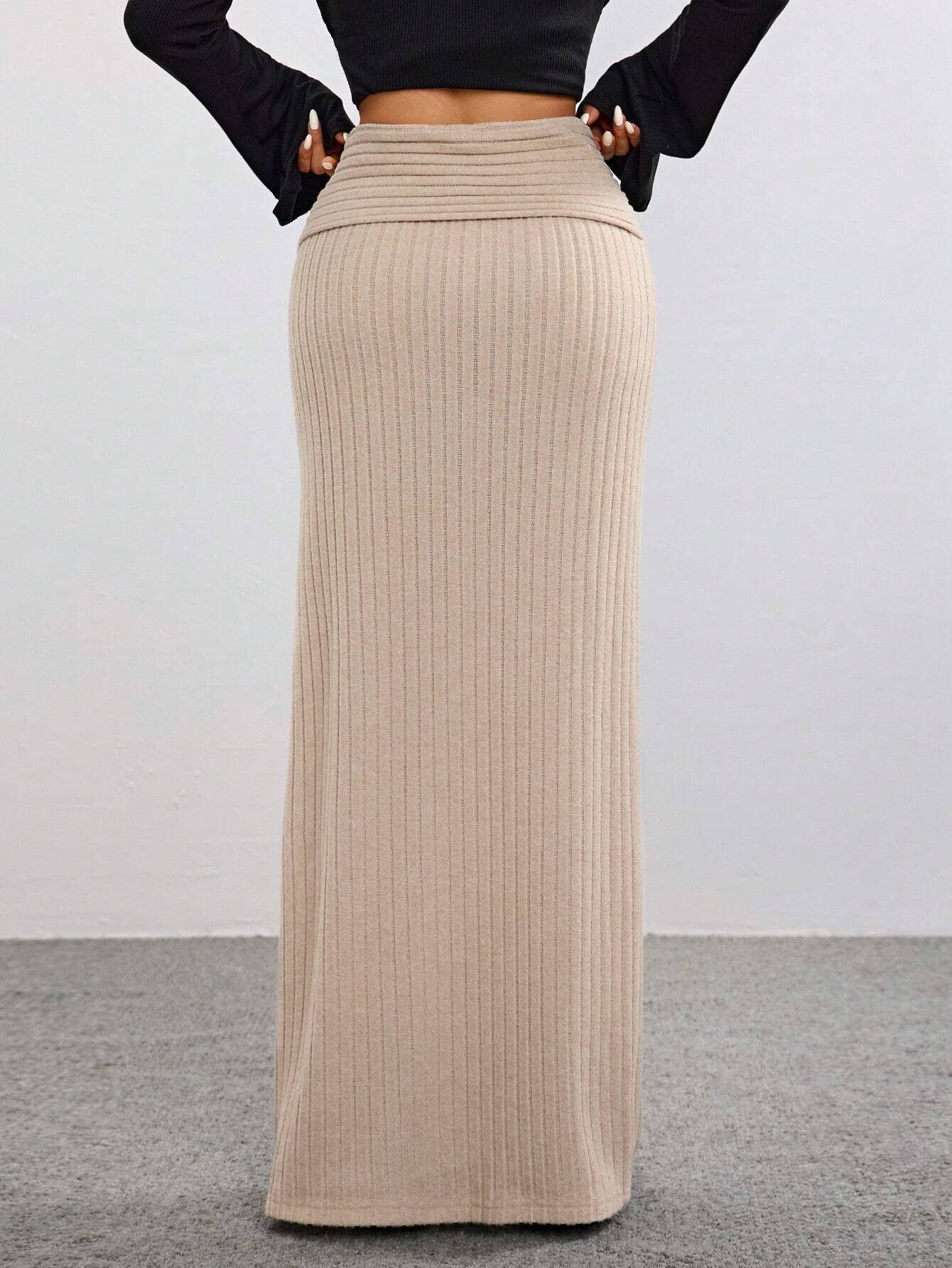 HIGH-WAISTED SLIMMING SOLID COLOR CASUAL SKIRT