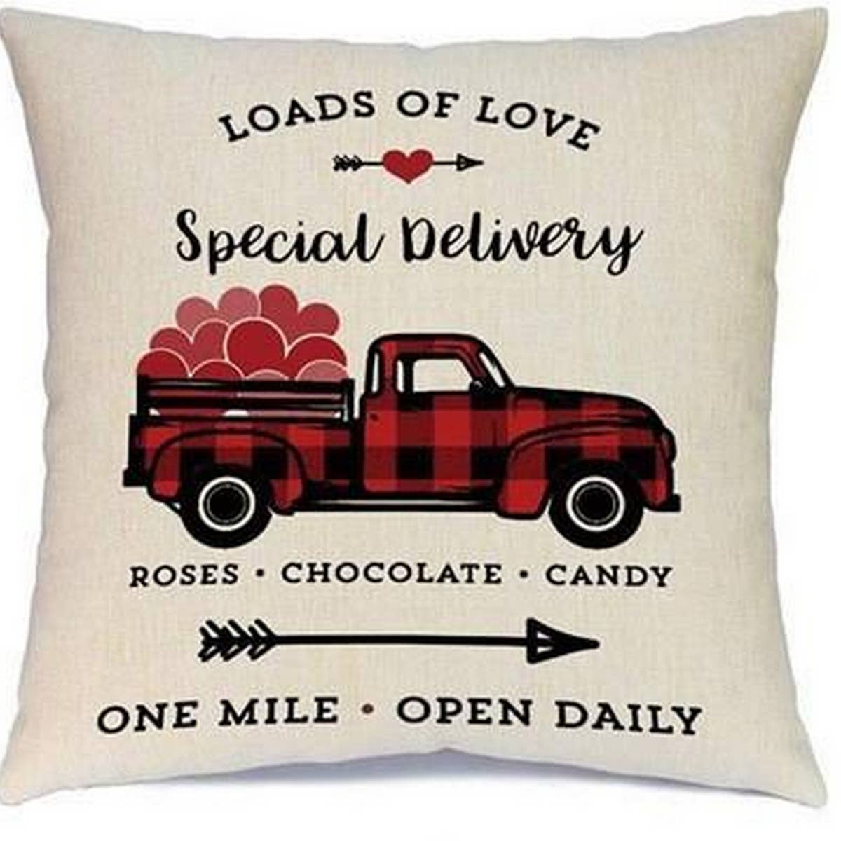 HOME VALENTINE'S DAY LETTER PRINT PILLOWCASE
