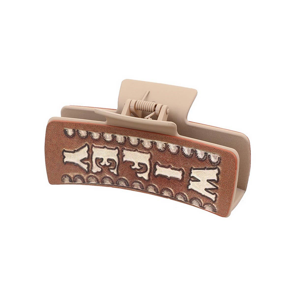 Cowboy Style PU Leather Hair Claw with Cards_CWAHA0586
