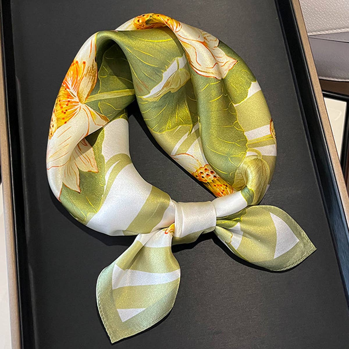 Silk Square Neck Scarf for Women ? 100% Mulberry