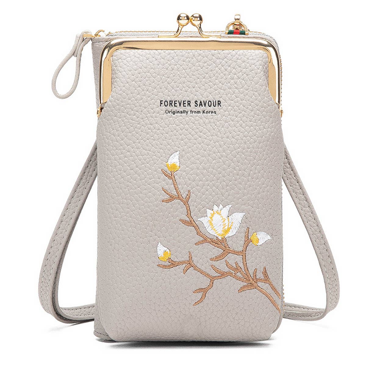 EMBROIDERED MINI CELL PHONE CROSSBODY BAG WALLET_CWAB1634