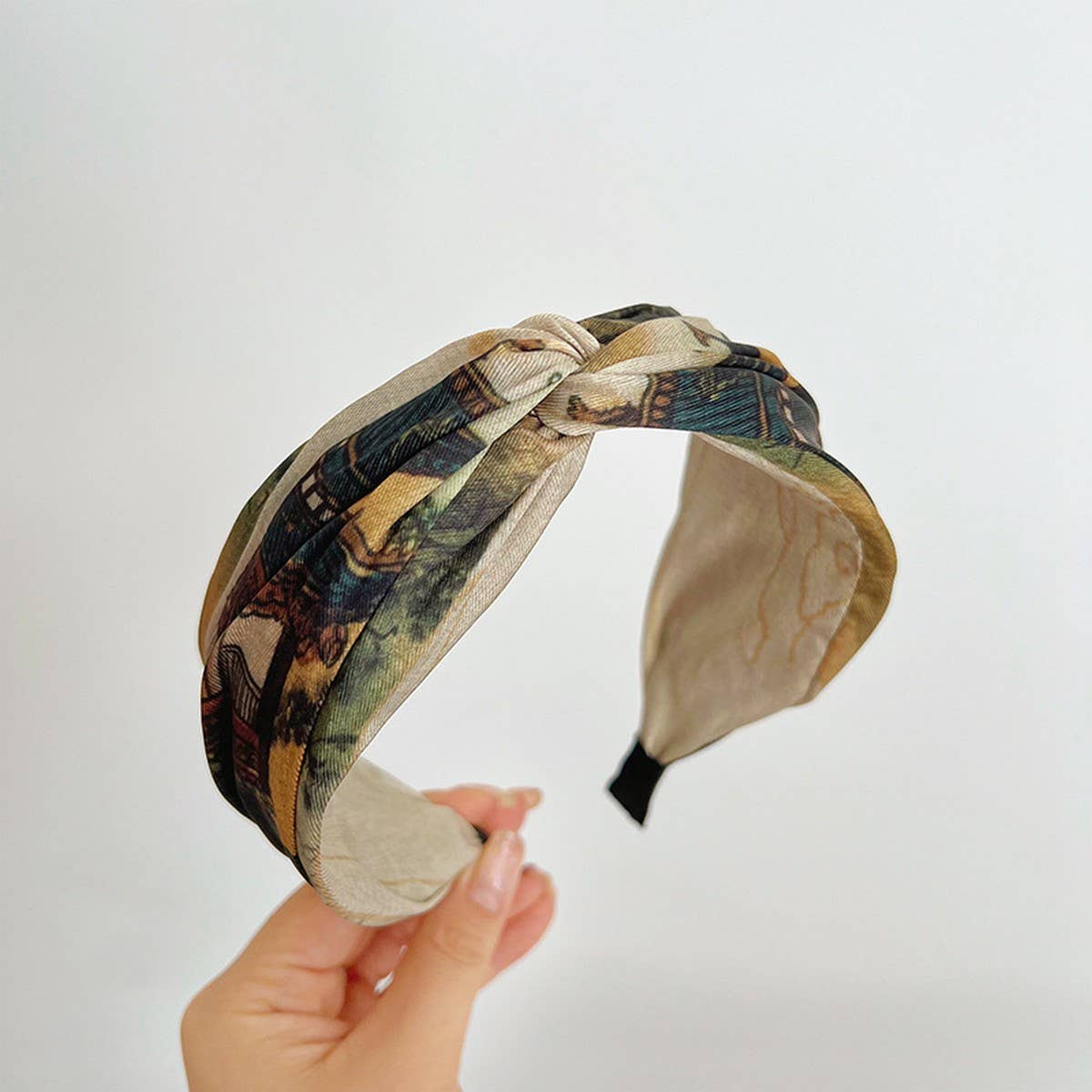 RETRO OIL PAINTING WIDE BORDER VERSATILE HEADBANDS_CWAHA1150