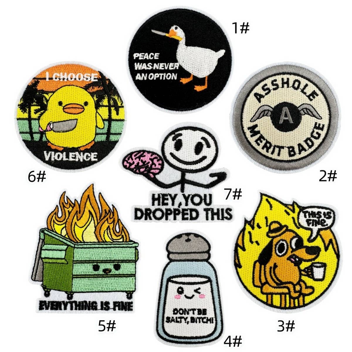 CARTOON CREATIVE BADGE EMBROIDERY PATCH_CWMM4068