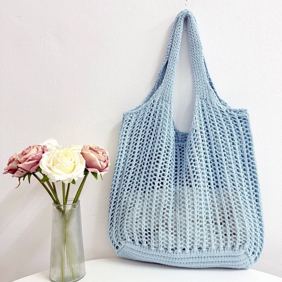 CUAB00636_2025 LARGE CAPACITY BOHO KNIT TOTE BEACH BAG