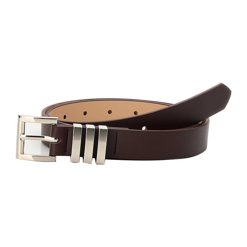 Versatile classic square pinhole denim belt