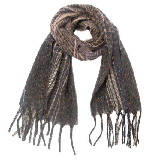 Gradient Fringe Scarf ? Fall/Winter Jacquard Wrap