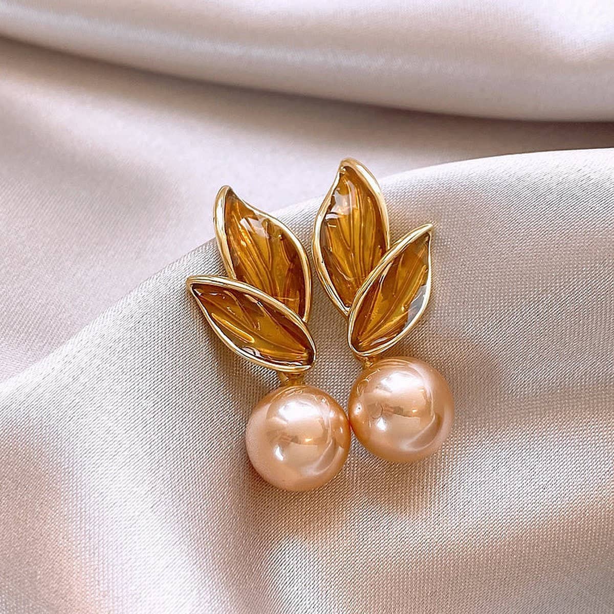 LEAF PEARL SIMPLE FASHION EARRINGS_CWAJE2476