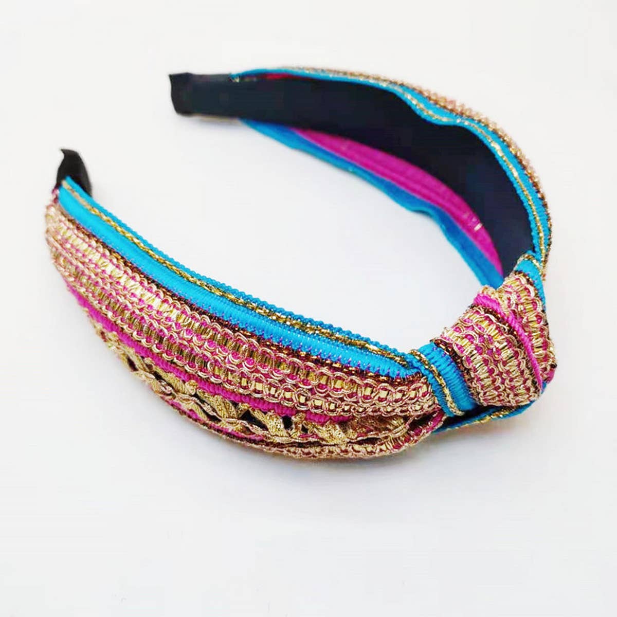 BRAIDED WIDE BAND NON-SLIP BOHEMIAN HEADBAND_CWAHA2603