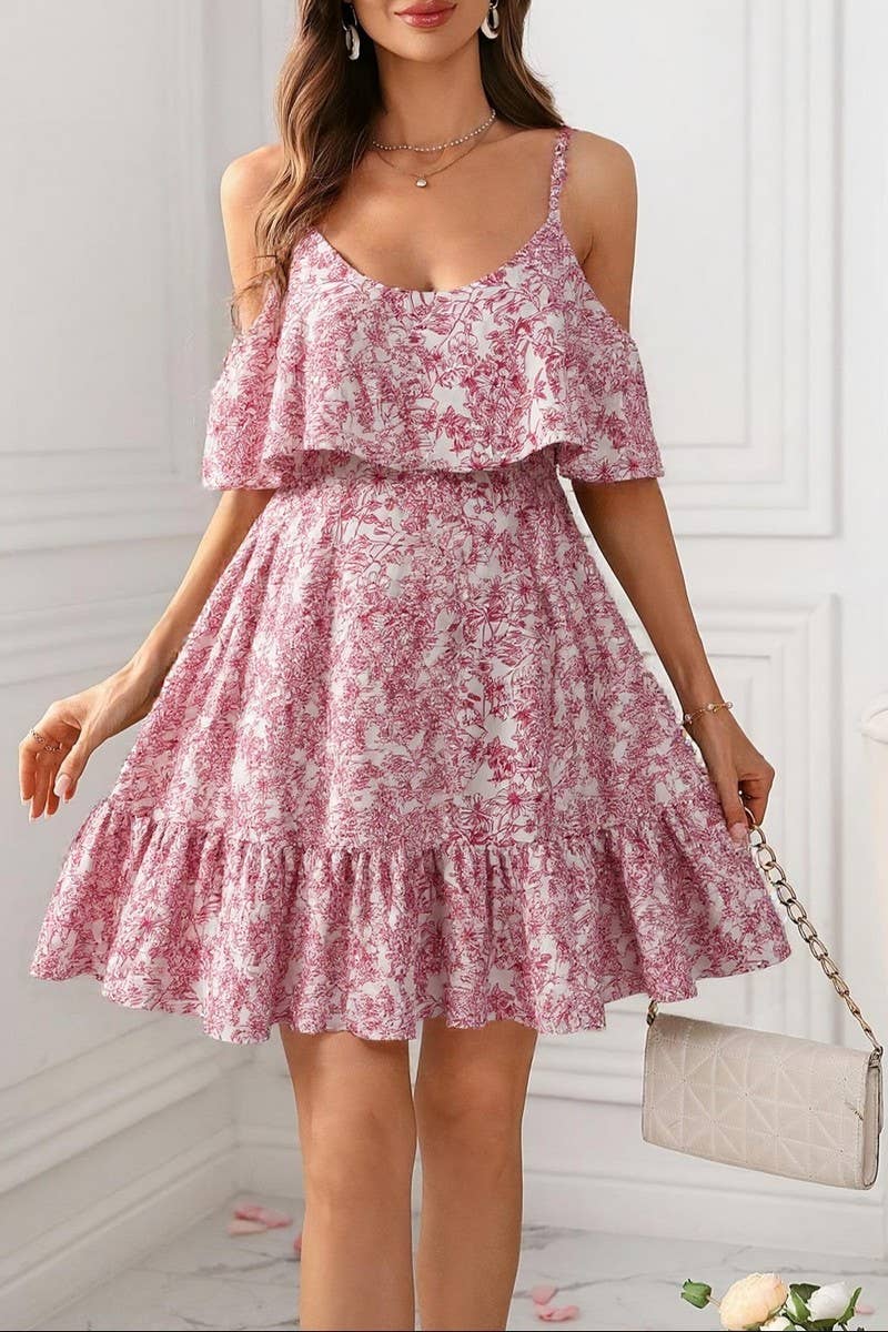 CWDSD8674_FLORAL SEXY SWEET SPAGHETTI STRAP DRESS
