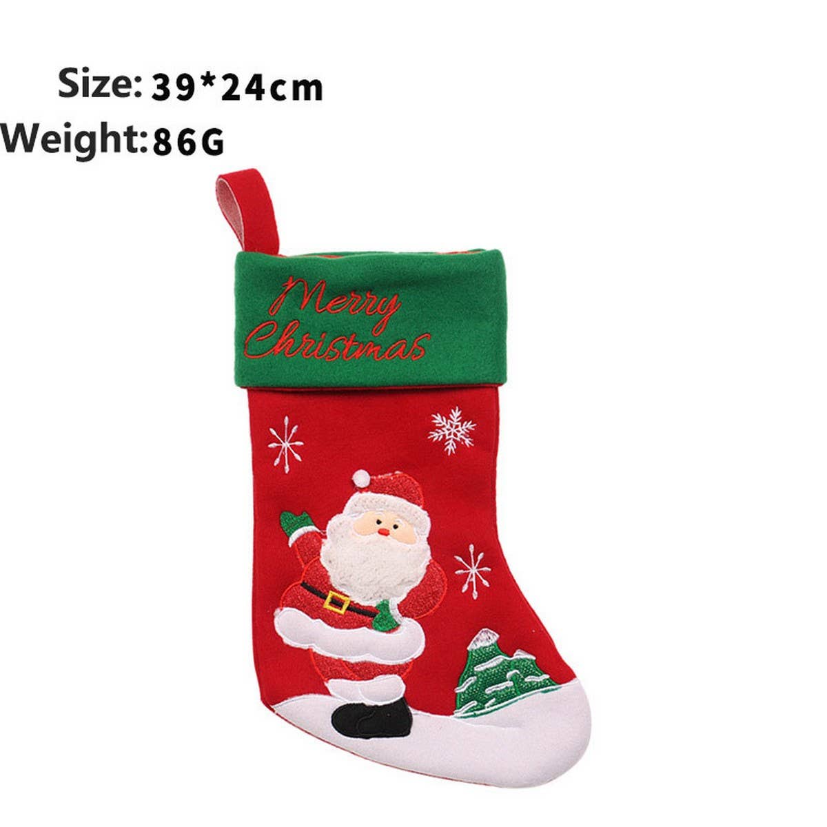Cartoon Santa & Snowman Christmas Stocking Bag_CWAJE05373
