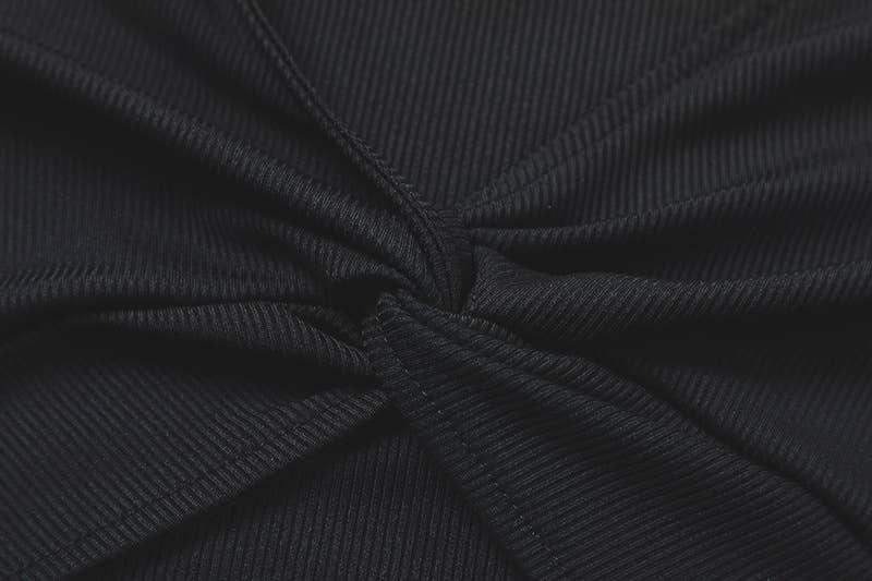 Sexy hollow bag buttocks solid color short dress