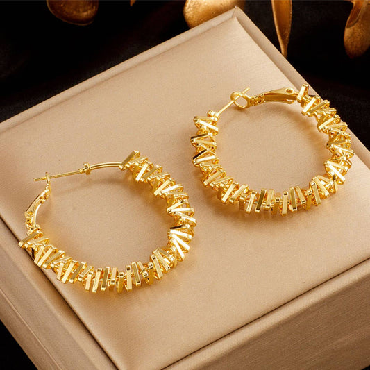 Geometric circular exaggerated large earrings