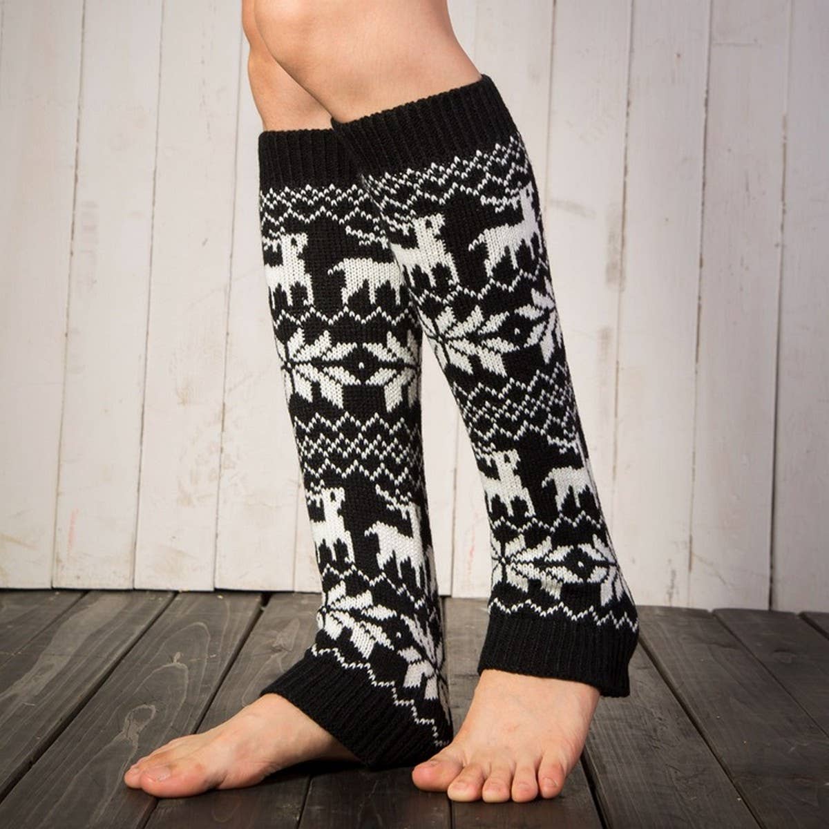 CHRISTMAS WINTER WARM LEGGINGS ELK PILE SOCKS