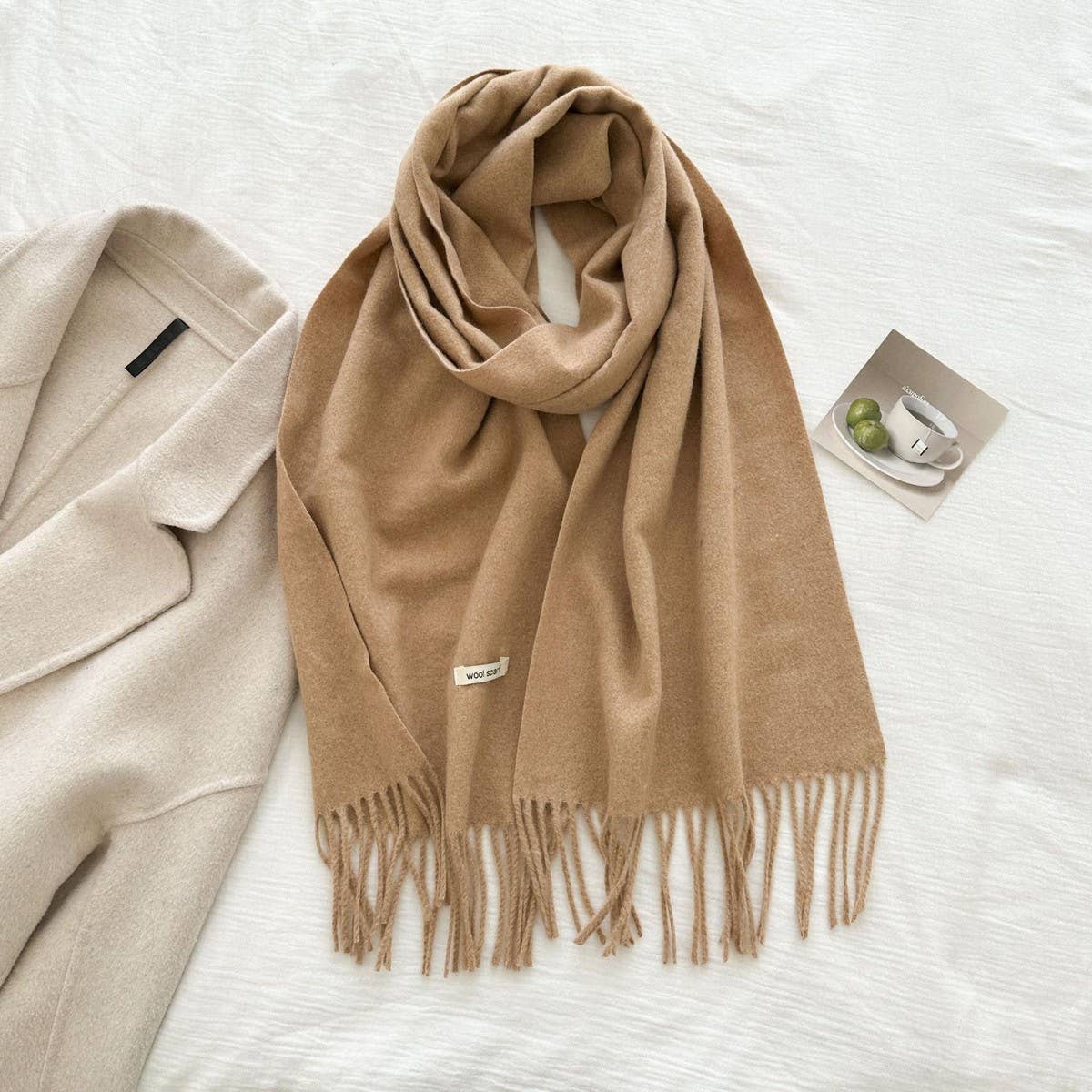 CWASC03137_SOLID WOOL WIDE SCARF WITH TASSELS FOR WOMEN MEN