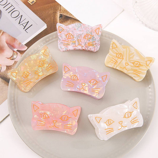 Acrylic Medium Cat Hair Claw Clip for Bangs_CWAHA0992