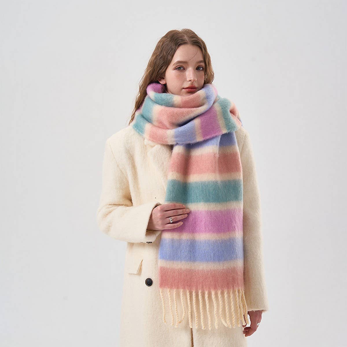 Color Stripe Scarf ? Soft Winter Wrap for Couples