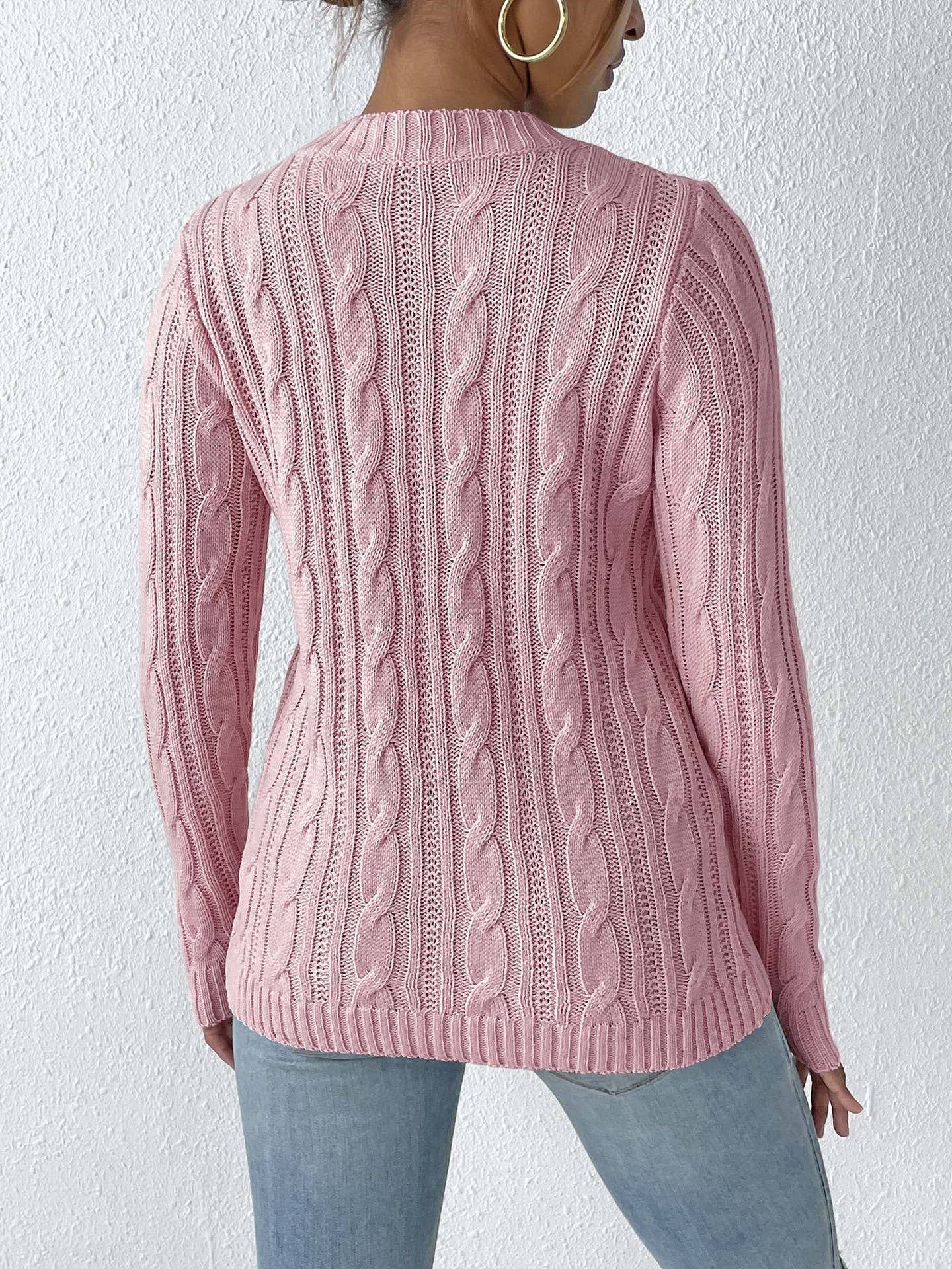 Simple base pearl studded beaded woven sweater