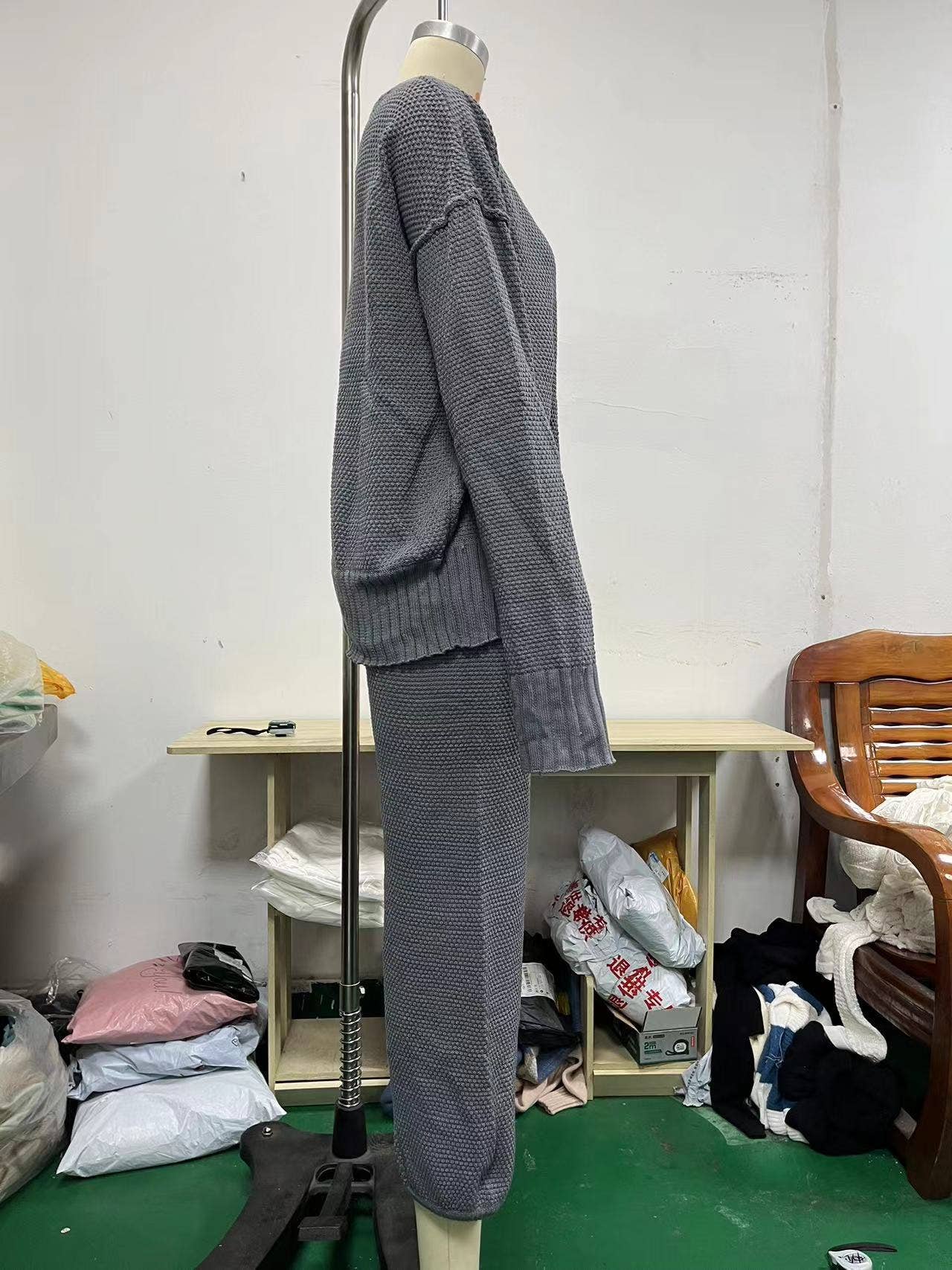 LOOSE CASUAL WIDE LEG SWEATSHIRT FASHION SUIT