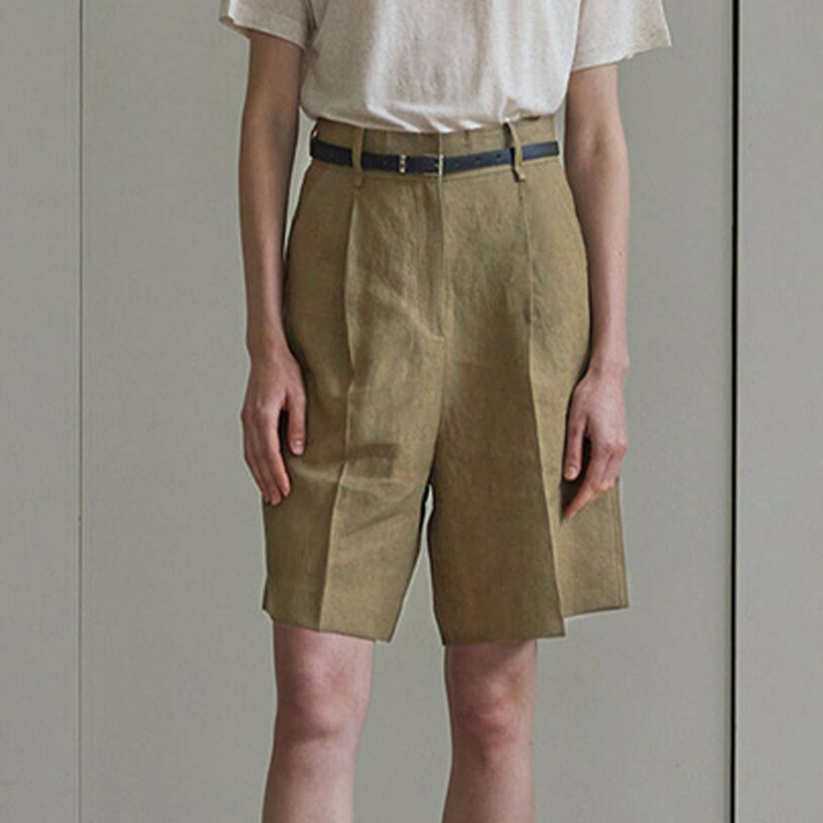 SAND-WASHED PURE LINEN SLIM PANTS