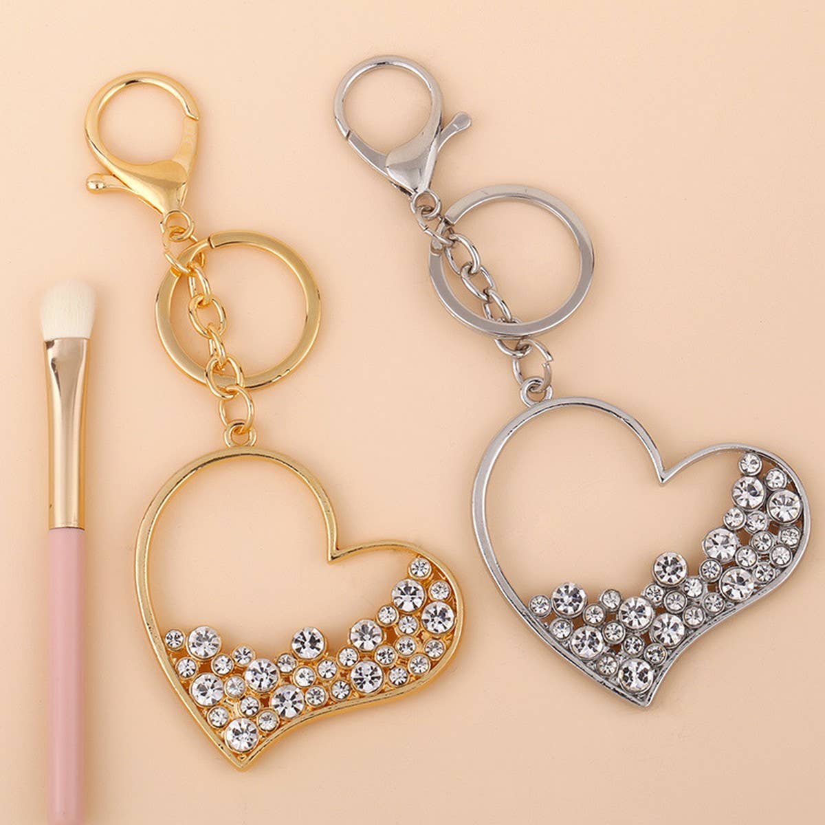 RHINESTONE SPARKLY HEART KEYCHAIN